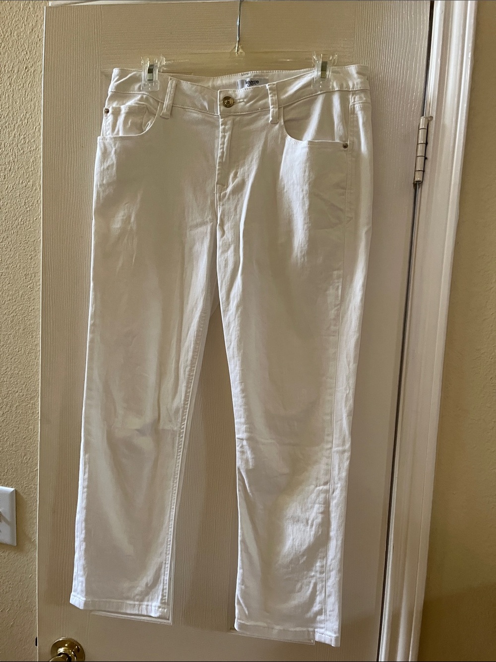 Kensie White High-Rise Jeans with  Zipper-8